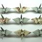 ORIGAMI CRANES GARLANDS GREY AND PATTERN PRINT OF 100 STRANDS