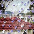 ORIGAMI CRANES GARLANDS WHITE, PURPLE AND PATTERN PRINT SET OF 10 STRANDS
