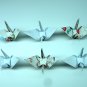 ORIGAMI WEDDING GARLANDS WHITE AND PATTERN PRINT SET OF 100 STRANDS
