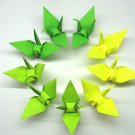 100 LARGE GREEN COLORS ORIGAMI CRANES FOR WEDDING DECORATIONS 6" X 6"