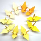 100 LARGE YELLOW 5 SHADES COLORS ORIGAMI CRANES FOR WEDDING DECORATIONS 6" X 6"