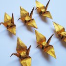 100 SMALL SHINY GOLD ORIGAMI CRANES FOR WEDDING DECORATIONS 3.5" X 3.5"
