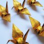 100 SMALL SHINY GOLD ORIGAMI CRANES FOR WEDDING DECORATIONS 3.5" X 3.5"