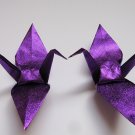 100 LARGE SHINY PURPLE ORIGAMI CRANES FOR WEDDING DECORATIONS 6" X 6"