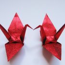 1000LARGE SHINY RED ORIGAMI CRANES FOR WEDDING DECORATIONS 6" X 6"