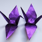 1000 LARGE SHINY PURPLE ORIGAMI CRANES FOR WEDDING DECORATIONS 6" X 6"