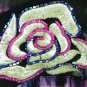 Black and Purple Animal Print Long Kaftan with Embroidery and Beading