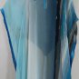 Light Blue Long Kaftan with Stripes on the side, Beading and Crystal Detailing