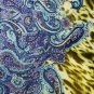Leopard and Purple Print Long Kaftan with Black Beading and Crystal Detailing