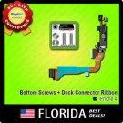 Dock Port Connector Charger Flex Cable Replacement Ribbon iPhone 4 Bottom Screws