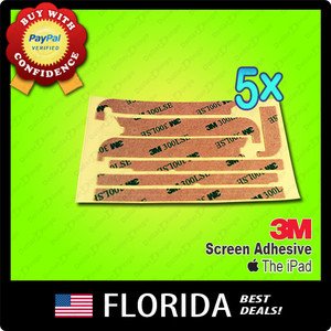 5x lot Apple iPad 1st Gen&Acirc;&nbsp;Adhesive 3M Tape Screen Digitizer Glass Frame Sticker