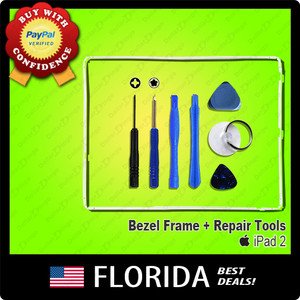 White Touch Digitizer Mid Frame Bezel Screen Support iPad 2 Replacement Tools