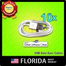10 Pack USB Data Sync Charger Cable Apple iPod Touch iPhone 3GS 4 4S lot 10x x10