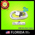 2 Pack USB Data Sync Charger Cable Cord Apple iPod Touch iPhone 3gs 4 4S lot 2x