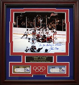 Miracle On Ice Jim Craig Signed Photo Framed