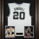Manu Ginobili Autographed Jersey Framed