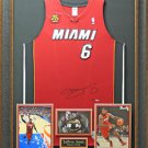 LeBron James Autographed Miami Heat Jersey with MVP Patch Framed
