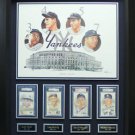 Babe Ruth, Lou Gehrig, Joe DiMaggio & Mickey Mantle Signed NY Yankees Display.