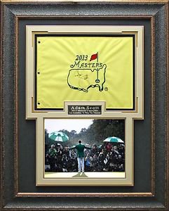 Adam Scott Signed 2013 Masters Flag Framed Display