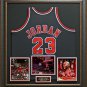 Michael Jordan Signed Bulls M&N Jersey Framed Display