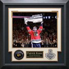 Patrick Kane Signed Chicago Blackhawks Puck Collage Display.