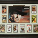John Wayne Cowboy Movies Collage with Engraved Replica Signature Display.