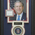 George W Bush Autographed Collage Framed Display.