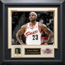 LeBron James Signed Upper Deck Card Collage Display.