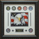 Warriors for Freedom Eagle Photo With Five Branch Photo Display.