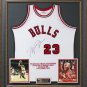 Michael Jordan Signed Bulls 30th Anniversary Rookie Jersey Display.