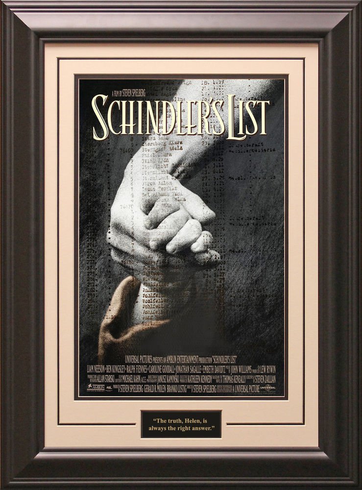 Schindlers List 11x17 Movie Poster Framed.