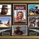 Clint Eastwood Signed Josey Wales Photo Collage With Replica Pistols Display.