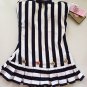 NWT Juicy Couture Regal Bandeau Sailor Girl Stripe Swimdress Petite