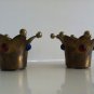 pair of Vintage brass jeweled jester votives made in India