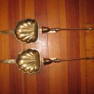 PAIR CENTURY BRASS Shell scallop  candle SCONCES Hollywood regency