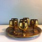 VINTAGE brass cordial glasses and tray set mad men Hollywood regency