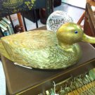 Vintage Brass Hollywood Regency Incredible Carved Brass Duck serving dish