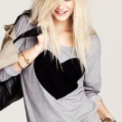 oversized black/gray heart tee