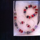 Red Murano Bead Necklace & Bracelet