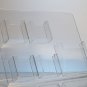 Vertical business card display holder stand with tri fold / postcard pocket