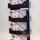 4 Pocket Horizontal Wall Mount Business Card Holder All Black display