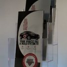 Clear plastic tri fold brochure holder  tiered with 3 pockets wholesale