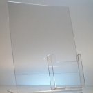 Clear acrylic 8.5x11 sign holder display with tri fold brochure holder