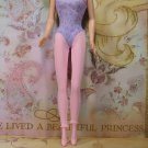 Barbie Doll Size Light Purple Pink Glitter Ballet One Piece Bodysuit Tights BDCC2