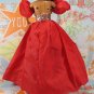 Barbie Doll Size Clothes Bright Christmas Red Gold Puff Sleeve Long Gown BDCGW1