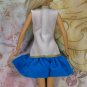 Barbie Doll Size Clothes White & Blue Soft Short Straight Dress Ruffled Flower BDCDS6