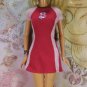 Barbie Doll Clothes Sporty Red Pink Summer Knit B Logo Tee Short Dress Tagged BDCDS12