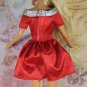 Barbie Doll Clothes Red & Silver Off the Shoulder Short Party Dress Tagged BDCDS13