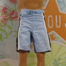 Barbie Ken Doll Clothes Dark & Light Blue & White Bermuda Style Beach Shorts KDC1