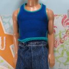 Barbie Ken Doll Clothes Dark Blue Teal Green Tank Top KDC4